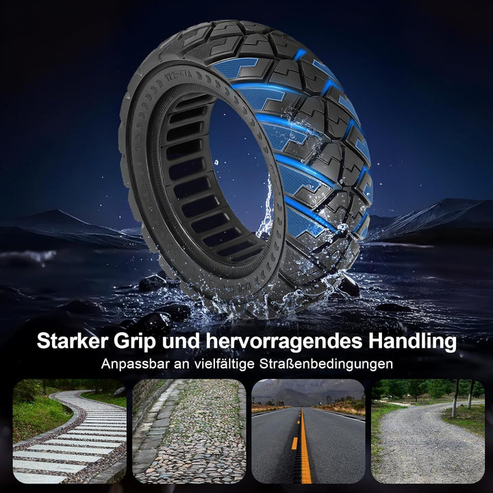 9x3,0-5,5 Vollreifen für Kukirin G2 pro, Zero 10X, Dualtron Eagle Pro Elektroroller Ersatzreifen Vol