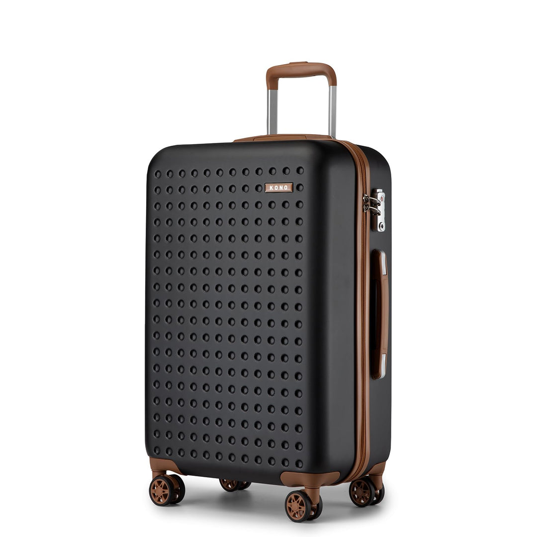 KONO Mittelgrosser Koffer 65 x 42.5 x 25.5 cm, Hartschalenkoffer aus ABS+PC mit TSA-Schloss, 4 Rolle