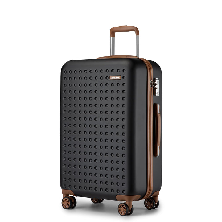 KONO Mittelgrosser Koffer 65 x 42.5 x 25.5 cm, Hartschalenkoffer aus ABS+PC mit TSA-Schloss, 4 Rolle