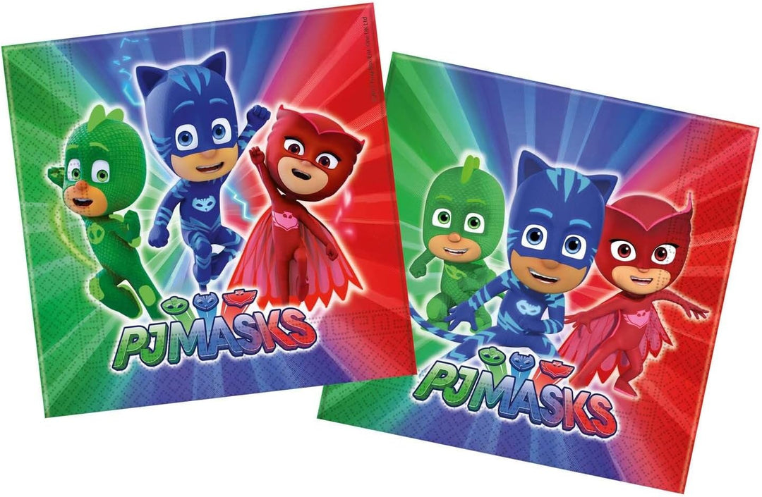Procos DY10273868 - PJ Masks Party Set Small, Teller, Becher und Servietten, Tischdeko, Geburtstagsd