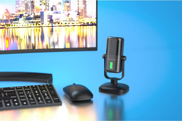 Saramonic USB-Studiomikrofon mit grosser Membran und magnetischem Tischständer, Kopfhörerausgang und