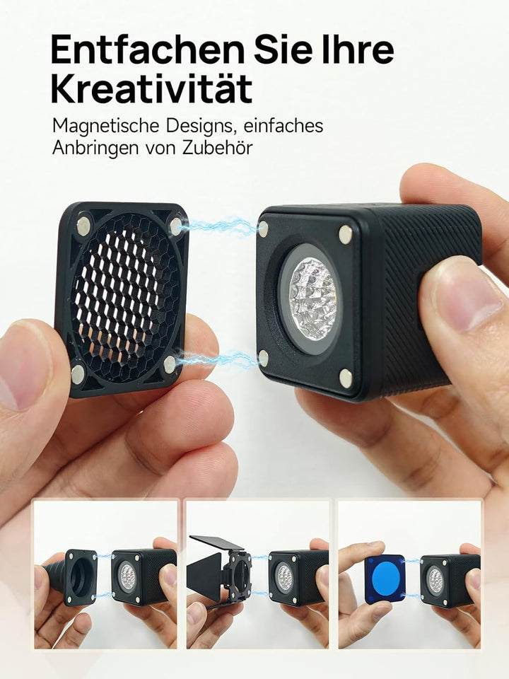 Rollei Lumis Solo 2 - LED Würfel. Kleiner LED Würfel inkl. Farbfilter für den Einsatz unterwegs. Opt