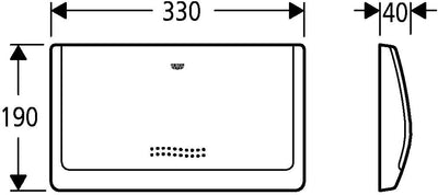 GROHE Classic - Abdeckplatte (330 x 190 mm, aus ABS- Kunststoff, langlebig), mattchrom, 37053P00