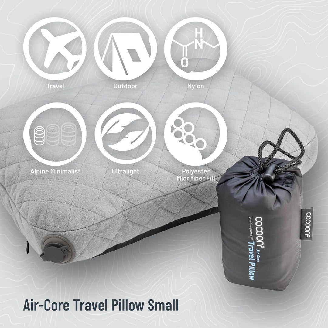 Cocoon Kopfkissen/Reisekissen Air Core Pillow Ultralight - 40x55cm Wasabi/Grey 1 Stück (1er Pack), W