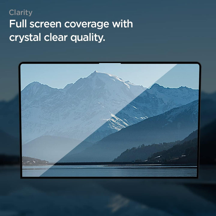 Spigen Glas.tR Slim Displayschutz für MacBook Air 13.6 Zoll mit M3/M2 Chip (ab 2022), Kristallklar,