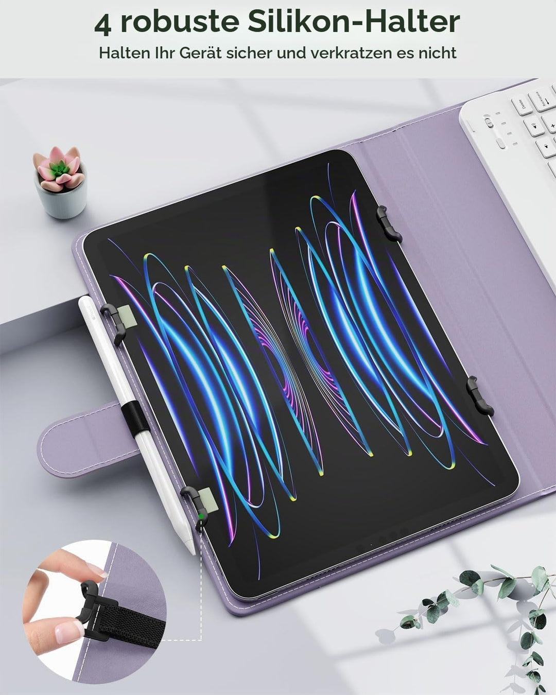 MoKo Universal Tablet Hülle mit QWERTY Tastatur für 9, 9.7, 10.1, 10.2, 10.4, 10.5, 10.9 Zoll Tablet