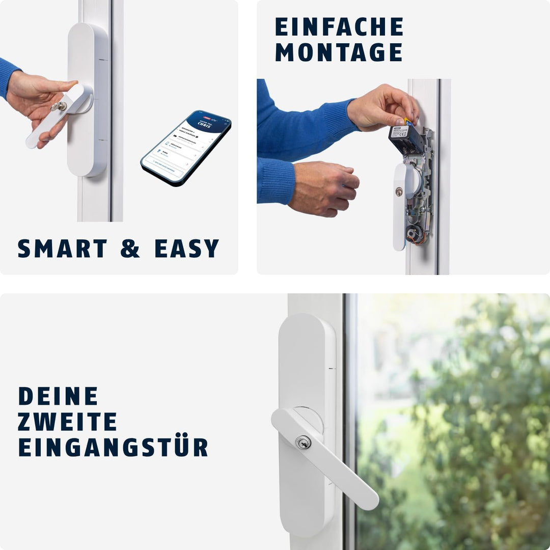 ABUS Fensterantrieb Wintecto One – Smarter Fenstergriff für Fenster, Balkon- und Terrassentür – mit