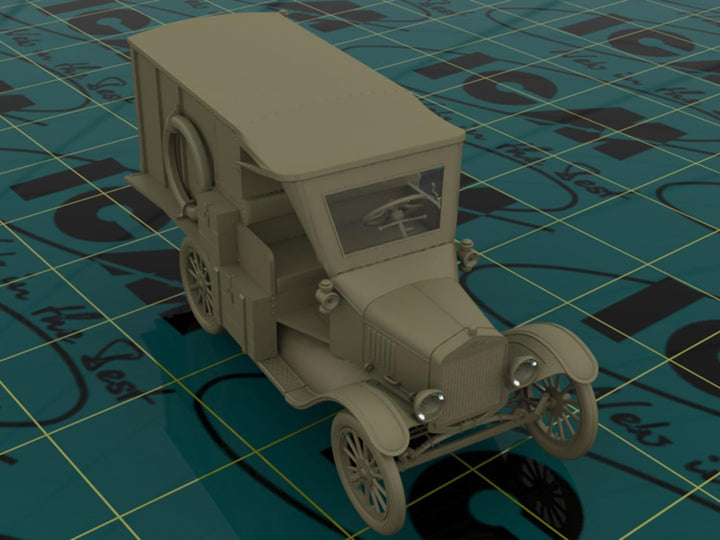 ICM ICM35661 - 1:35-Modell T 1917 Krankenwagen, WWI Amerikanisches Auto, Mittel