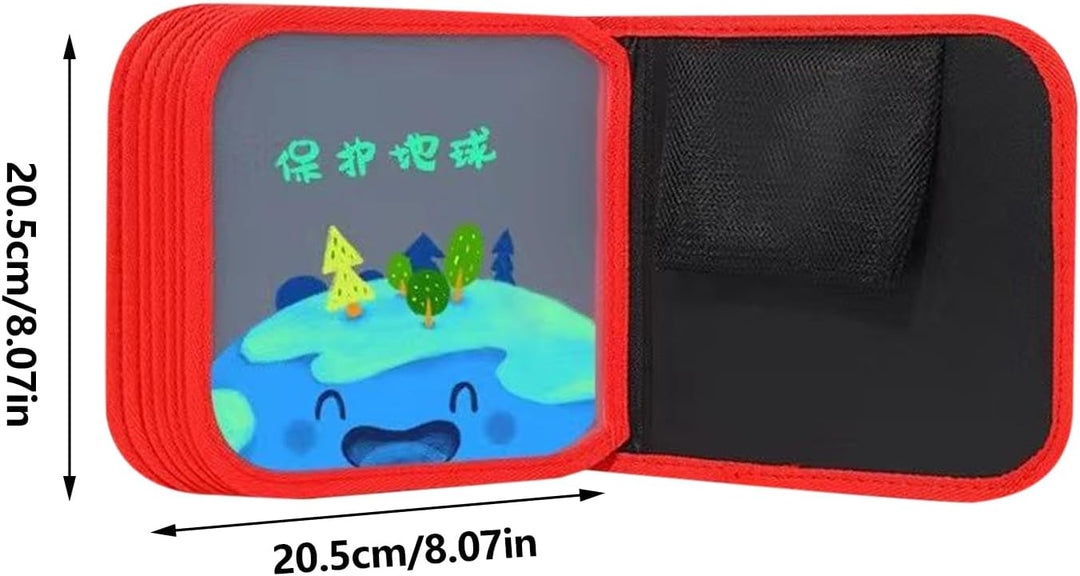 Wasserdichtes Buch für Kinder, wiederverwendbares Zeichen-Notizbuch-Set, 14 Seiten mit Stift-Zubehör