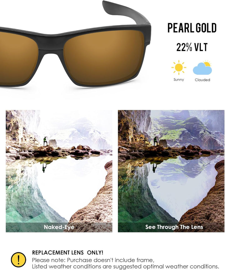 BlazerBuck Polarisierte Ersatzgläser für Oakley TwoFace Perlengold Polarisiert - [Polycarbonat Ar Be
