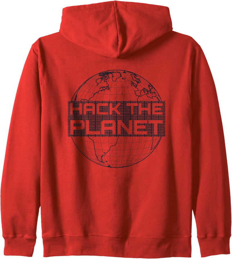 Hack the Planet - Grauer Globus Computer Hacker Design Kapuzenjacke