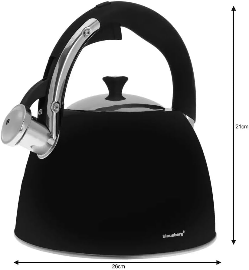 Klausberg Aussergewöhnliche Linie des eleganten Wasserkochers (3L) - Schwarz | Hochglanz, Schwarz |