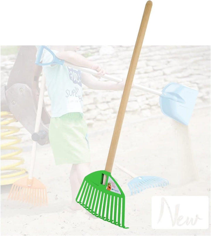 vom Pullach Hof Kinder Rechen Laubrechen 2er Set für Garten Sandkasten Kinderrechen Gartenwerkzeug L