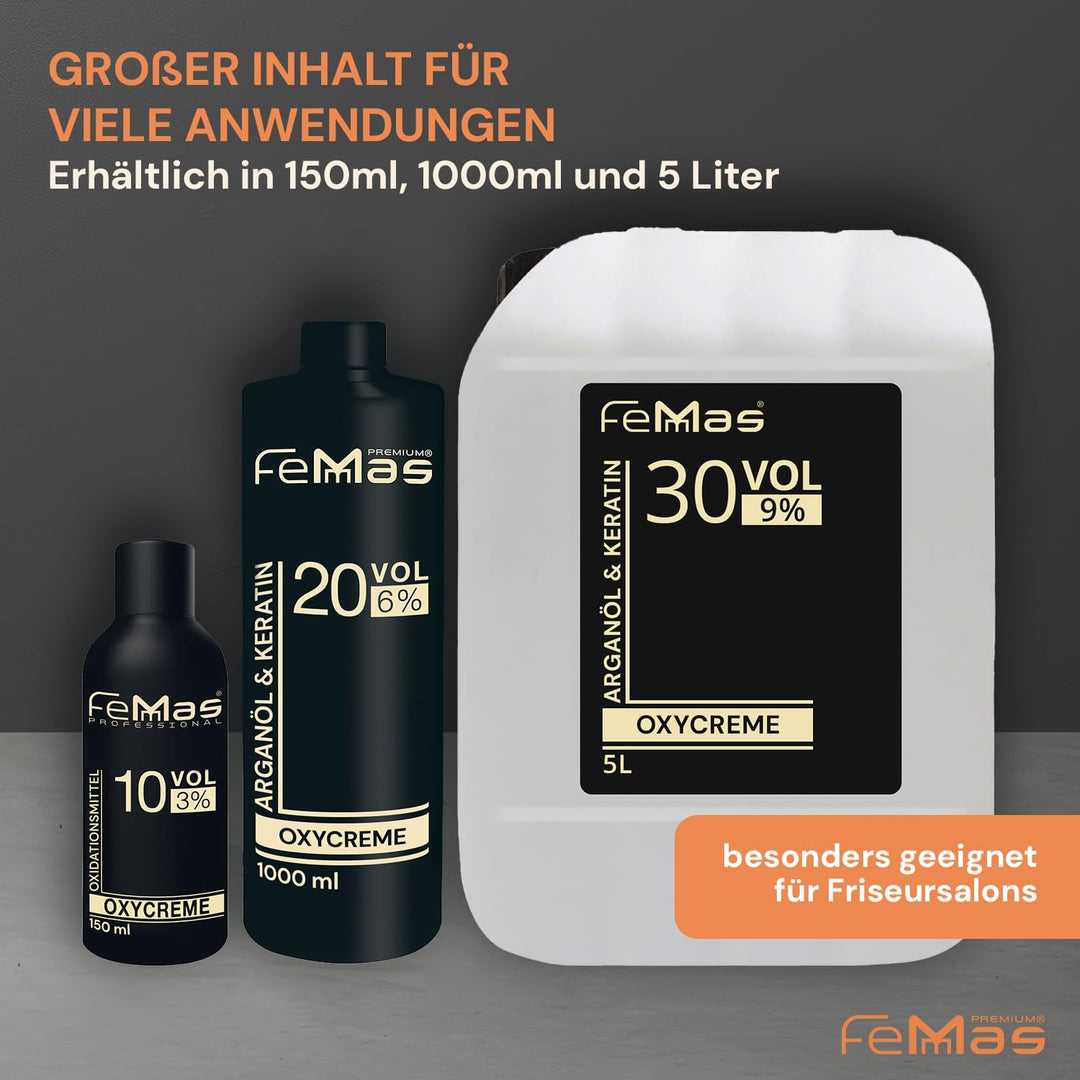 FemMas Oxycreme in 9% 5000 ml I Oxidationsmittel zum Haare färben & Tönen I Leichte Anwendung & opti
