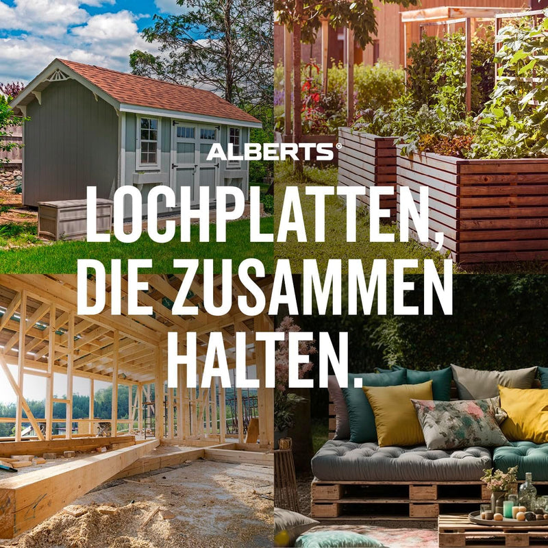 Alberts 847289 Lochplatte | sendzimirverzinkt | 300 x 100 mm | 20er Set 300 x 100 mm / 20 Stk., 300