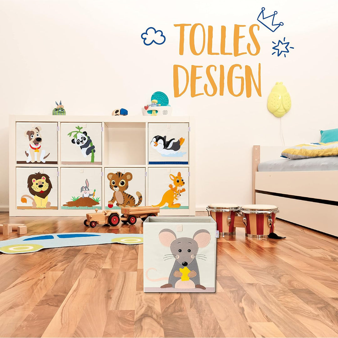 Premium Aufbewahrungsbox Kallax Kinder - 8 Motive (33x33x33cm) | Grösse passend als Kallax Boxen Kin