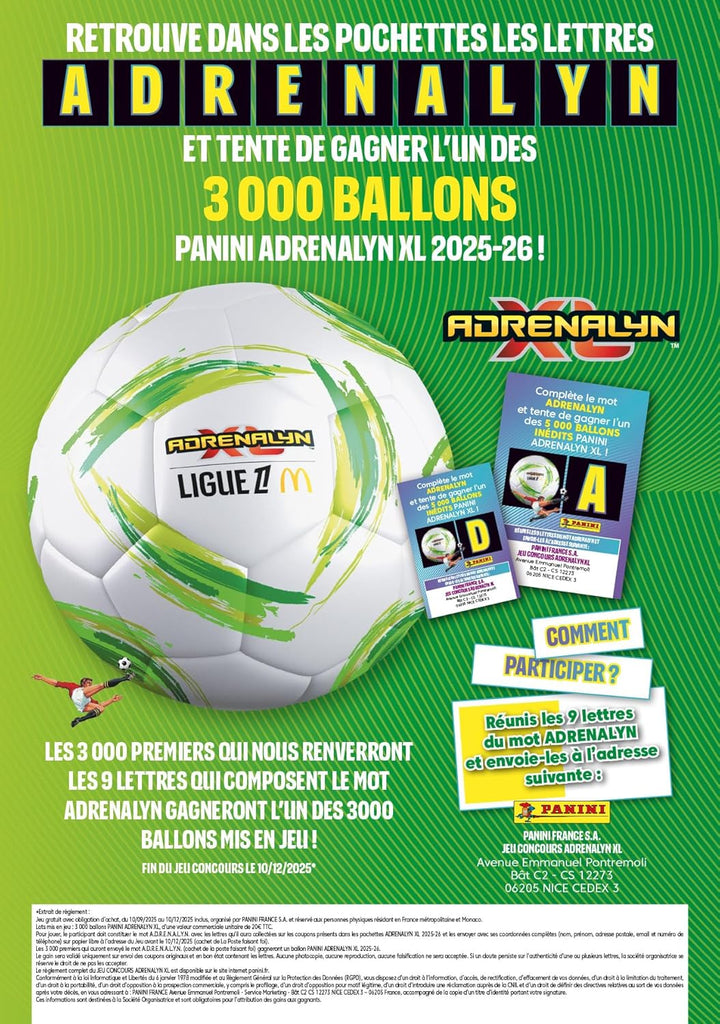 Panini Adrenalyn Ligue 1 McDonald's 2025-2026 Trading Cards Game Box mit 50 Hüllen