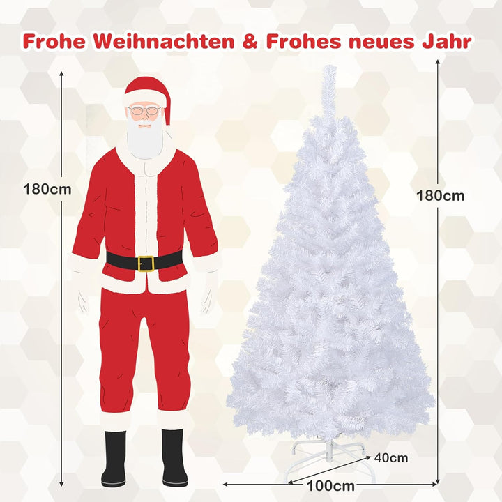 GOPLUS 150/180/210/240cm Weihnachtsbaum Weiss, Festliche Weihnachtdekoration für Zuhause, Weisser Ta
