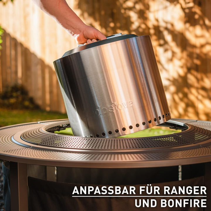Solo Stove Surround Feuerstellentisch mit Hitzeschutz, Klein | Erhöhung und Aufbewahrung für Ranger