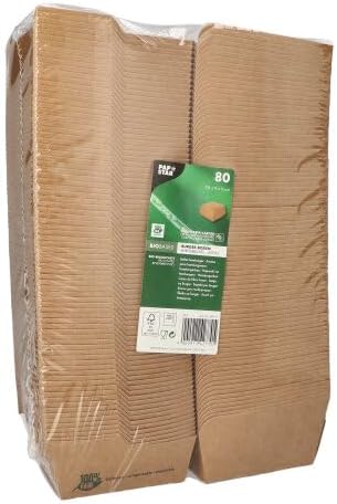 PAPSTAR 400 Burgerboxen, Pappe 7,8 cm x 9 cm x 9 cm braun 100% Fair (89151, 5x80 Stück)
