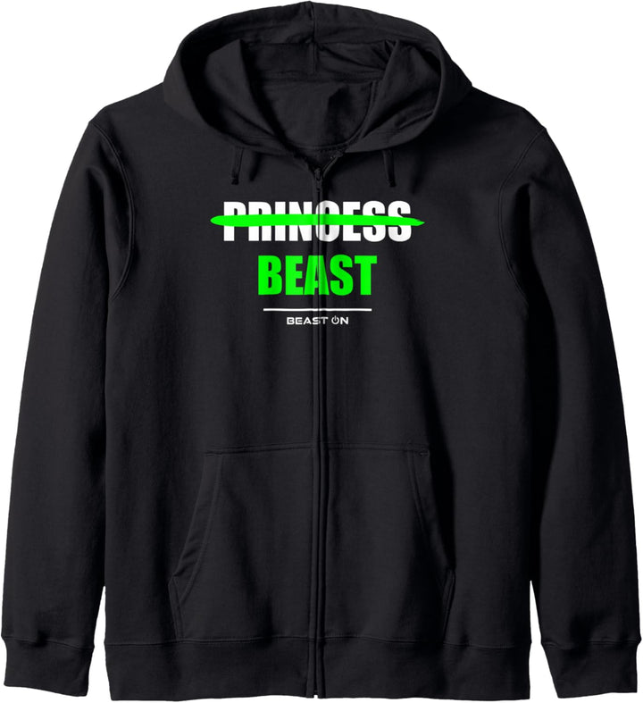 No Princess Beast Gym Fitness Workout Bodybuilding Grün Kapuzenjacke