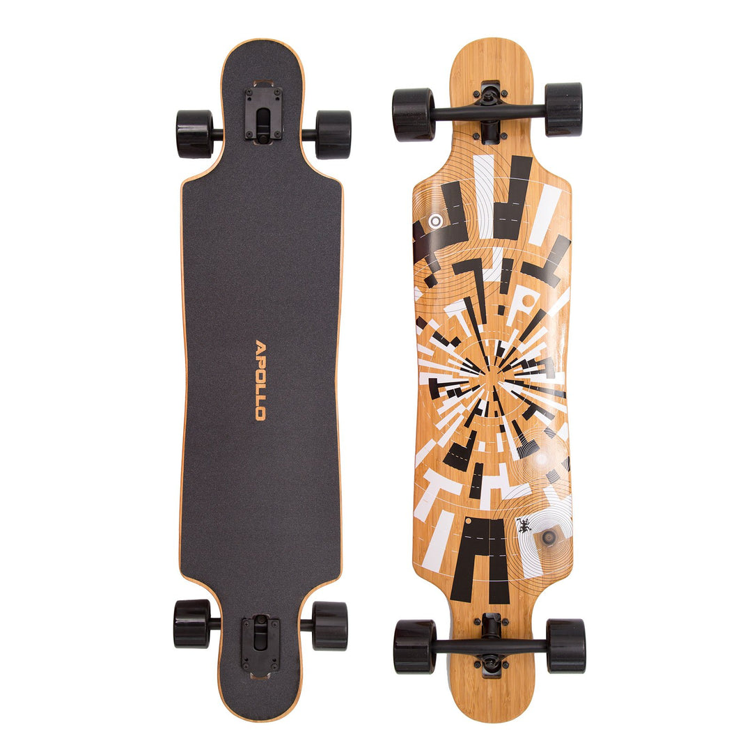 Apollo Longboard, Komplettboard mit High Speed ABEC Kugellagern, Drop Through, Freeride, Skaten, Cru