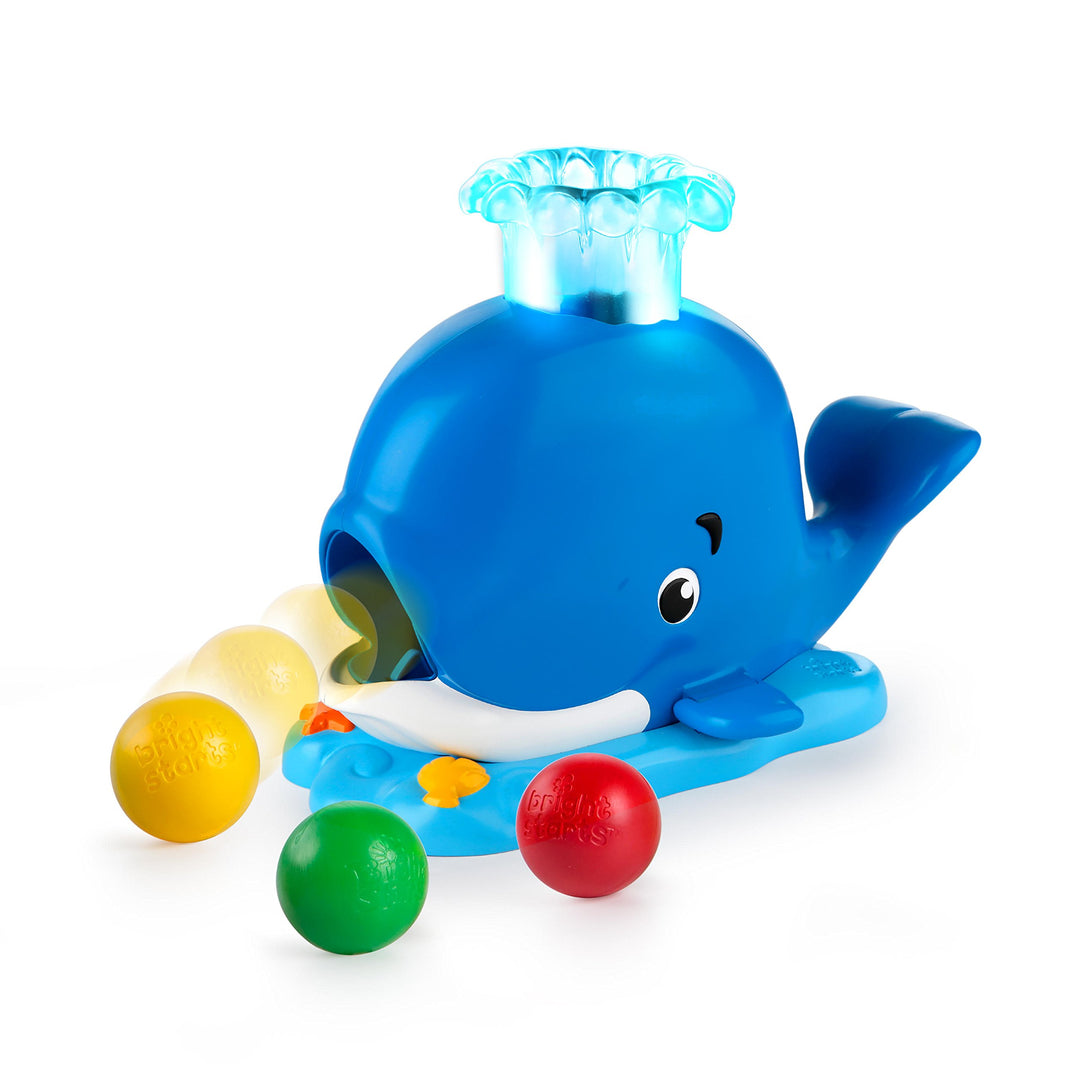 Bright Starts Silly Spout Whale Popper Ballspielzeug mit Musik Lichtern und 3 bunten Bällen, Mehrfar