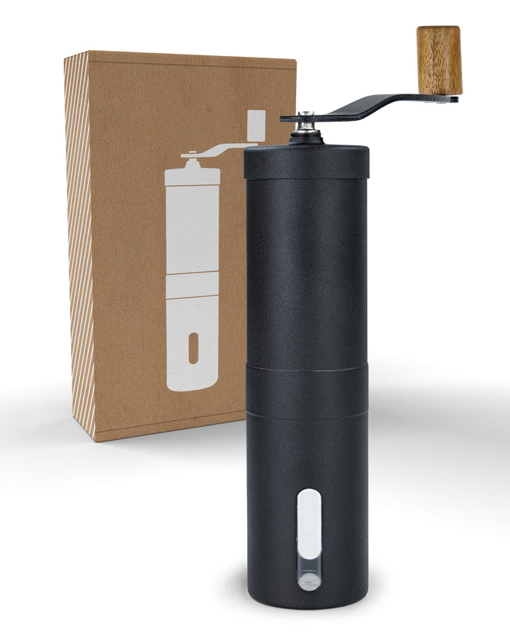 LAMBDA COFFEE® TERRA Kaffeemühle manuell aus Edelstahl und Keramik- Kegelmahlwerk I Leichte Handkaff