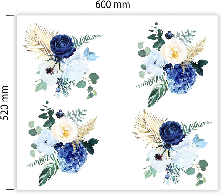 SmartDecoration Herdabdeckplatte Ceranfeldabdeckung aus Glas 60x52 cm Einteilig Motiv "Blumen" Weiss
