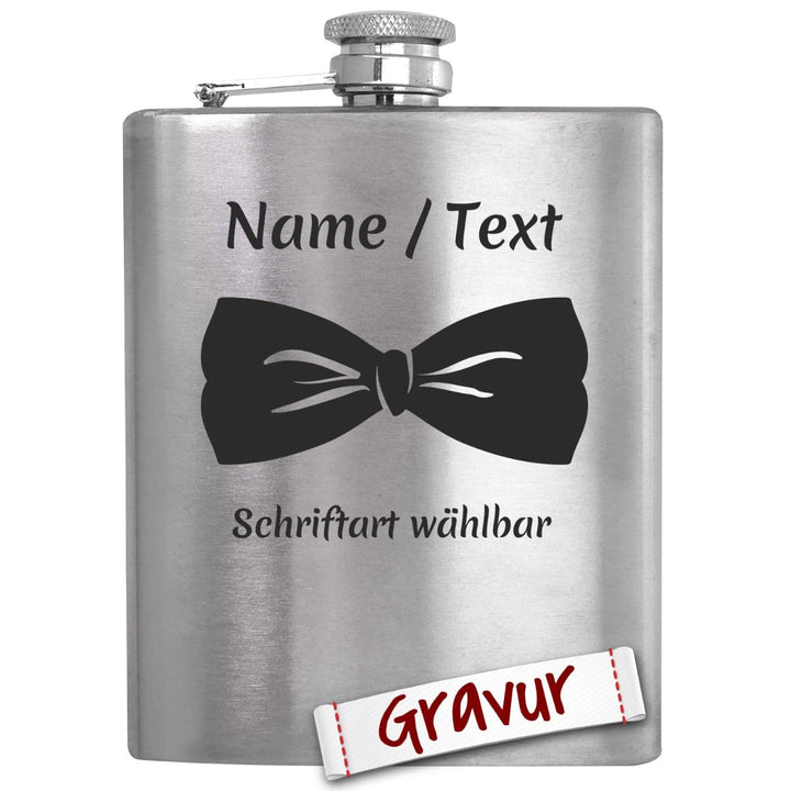 Trauzeuge Flachmann mit Gravur personalisiert - Perfektes Hochzeitsgeschenk Fliege, Fliege