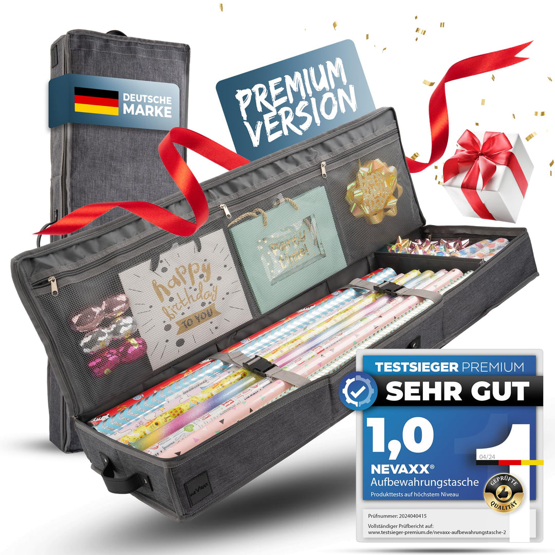 neVaxx® -Premium Aufbewahrungstasche für Geschenkpapier-wasserdichtes 600D Oxford-Geschenkpapier auf