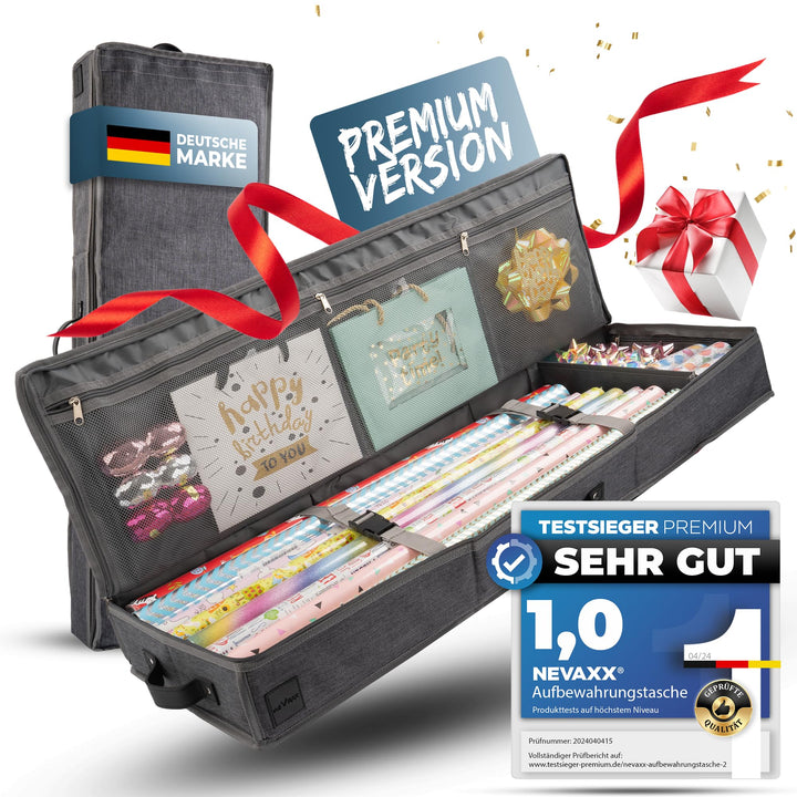neVaxx® -Premium Aufbewahrungstasche für Geschenkpapier-wasserdichtes 600D Oxford-Geschenkpapier auf