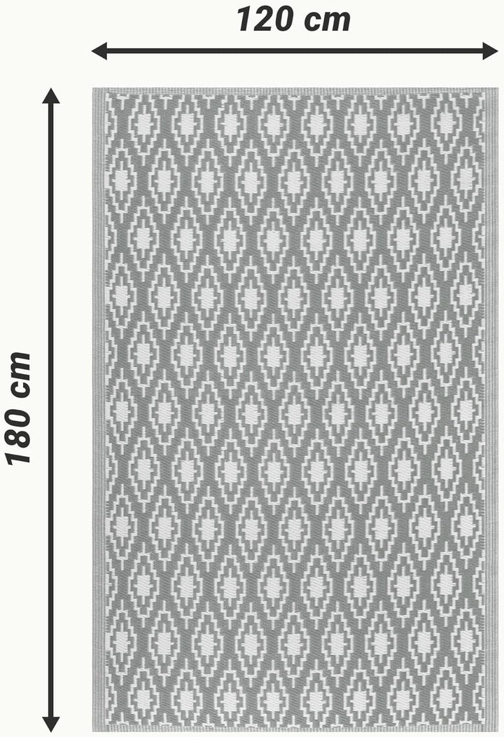 JEMIDI Outdoor Teppich 120x180cm gross - Terrassenteppich Balkonteppich Aussenteppich - Balkon Teppi