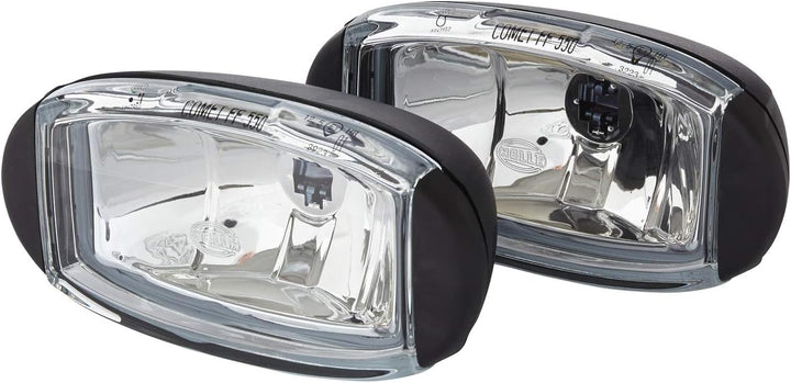 HELLA - FF/Halogen-Fernscheinwerfersatz - Comet FF 550 - 12V - oval - Anbau - glasklare Streuscheibe
