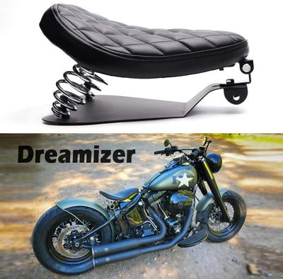 DREAMIZER Motorrad Bobber Sitz, Motorrad Solo Sitz Mit Federhalterung Grundplatte Für Sportster Acht