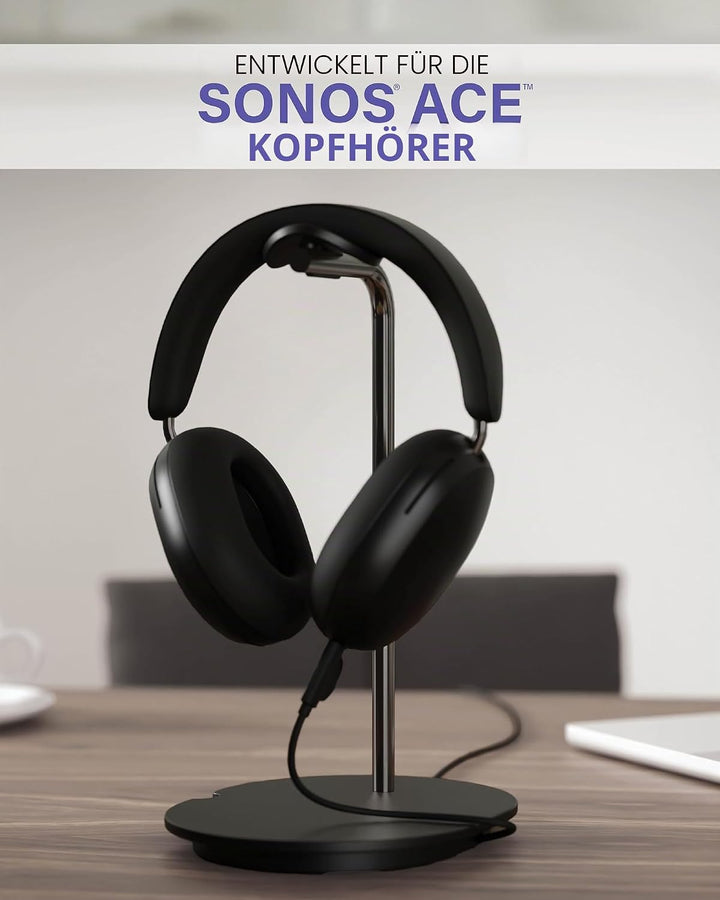 Sanus Kopfhörerständer für Sonos Ace Kopfhörer, Schwarz, Schwarz