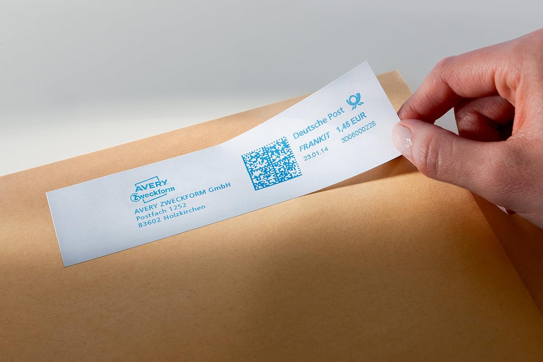 AVERY Zweckform 3440 Frankier-Etiketten (Papier matt, 500 Etiketten, 163 x 43 mm) 1 Pack weiss, 500