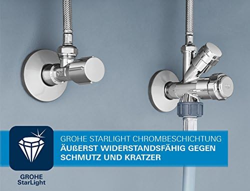 GROHE Eckventil (Wandschluss 1/2", Abgang 3/8", mit Längenausgleich, mit 10mm Quetschverschraubung,