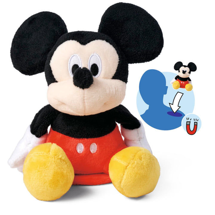 Simba 6315870460 - Disney Micky Maus Schulter-Kuscheltier (12 cm) - Mickey Mouse als magnetische Plü