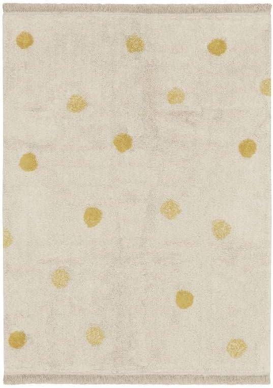 Lorena Canals Maschinenwaschbarer Teppich Hippy Dots Natural - Honey 100% natürliche Baumwolle Base:
