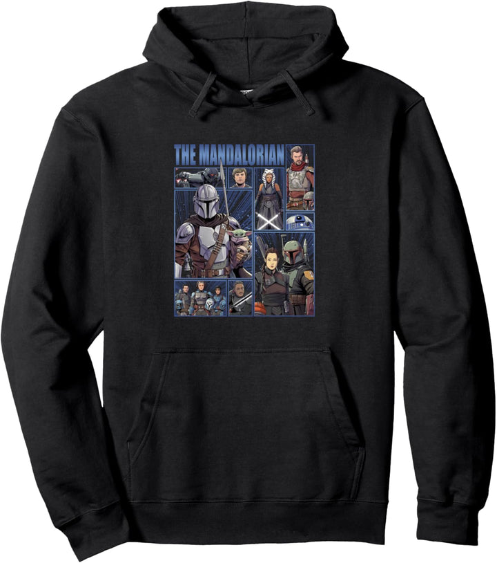 Star Wars: The Mandalorian Mando Characters Comic Panels Pullover Hoodie