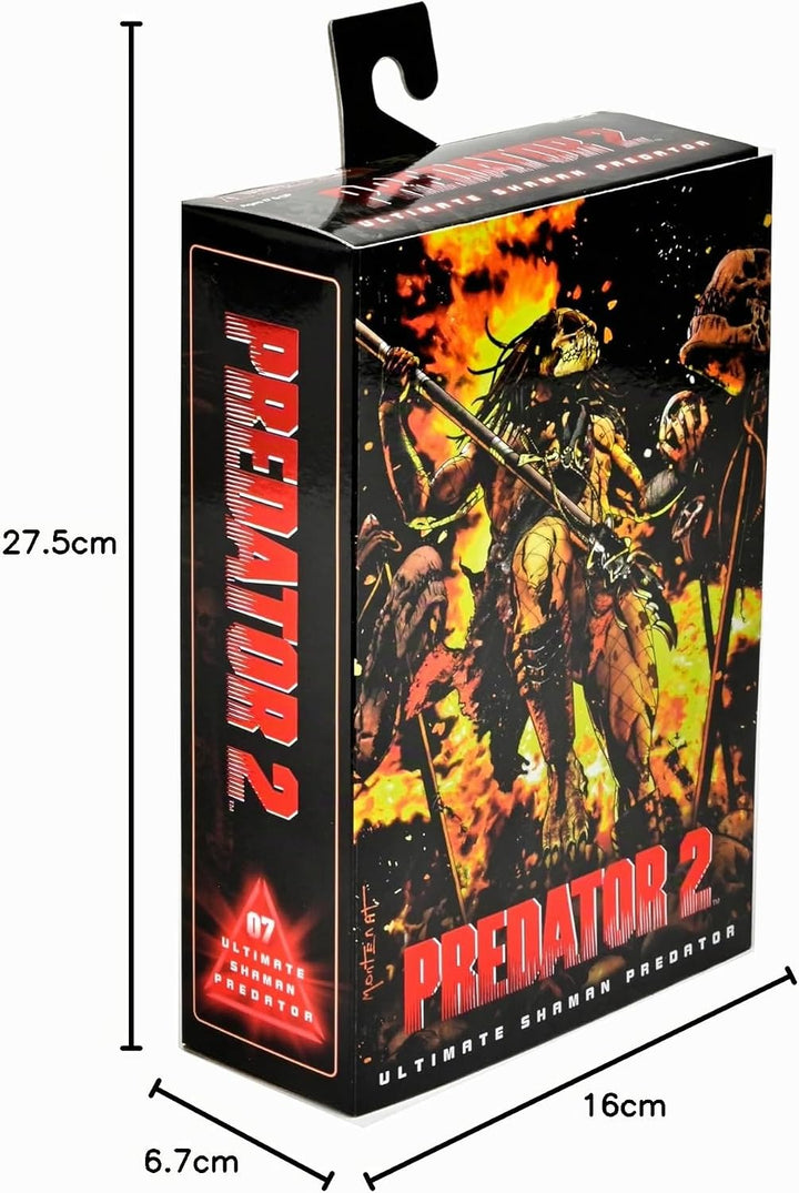 Predator Actionfigur 7" Ultimate Shaman aus Kunststoff, von NECA, in Geschenkverpackung.