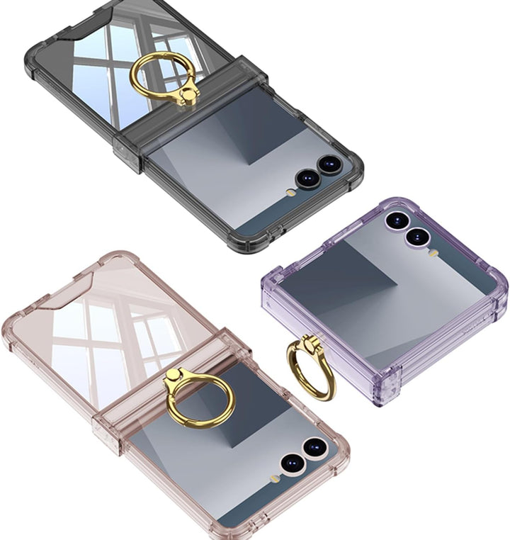 COQUE Hülle für Samsung Flip 7 Cover,Bumper Transparente Schutzhülle mit [Drehring] [Klappdeckel] Ai