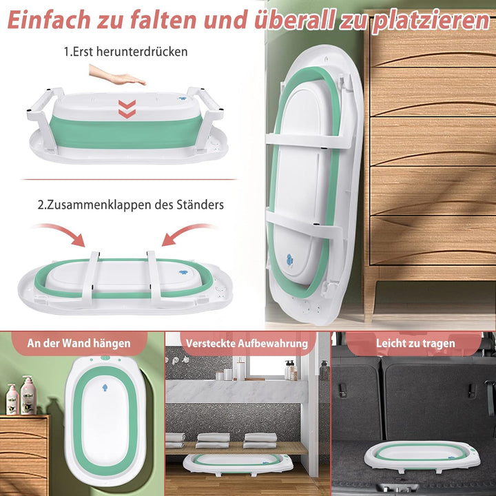 Faltbare Baby Badewanne Babybadewanne Faltbadewanne Ergonomische Bathtub Kinderwanne 82 x 50 x 20 cm