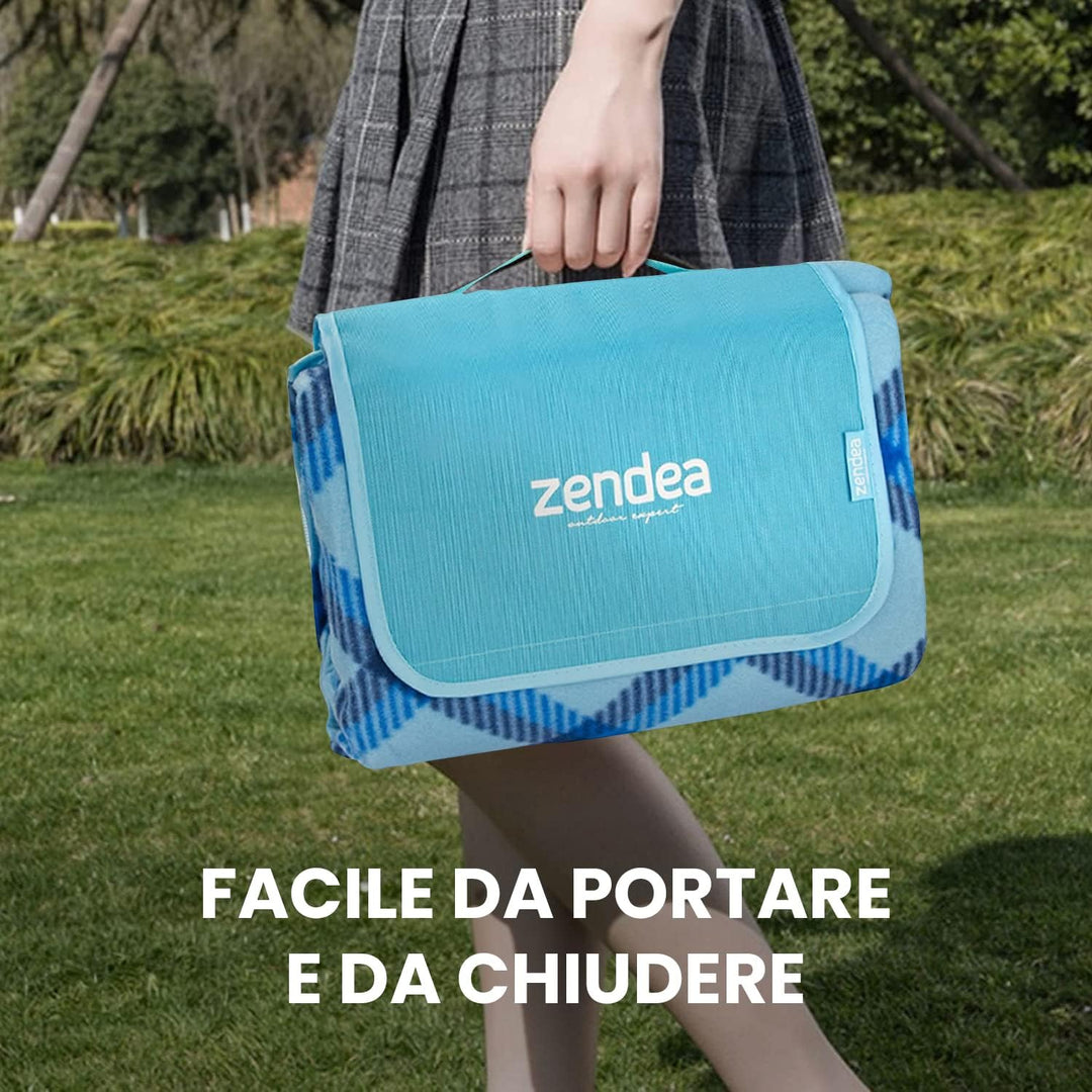Picknickdecke mit wasserdichter und sandbeständiger Rückseite, Seashore, 200 x 200 cm