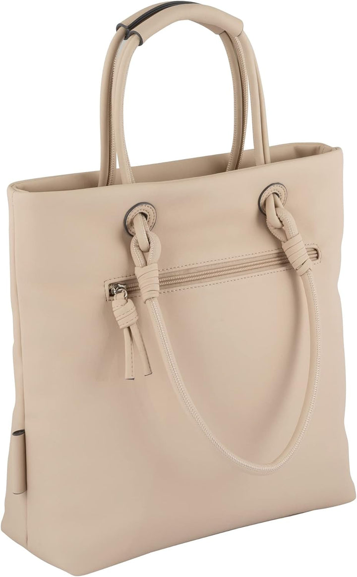 TOM TAILOR Damen Olivia Shopper mit Reisverschluss Beige, Beige