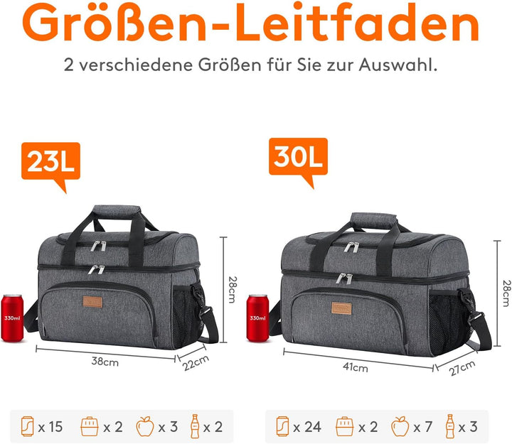 Lifewit Grosse Kühltasche 30L, Kühlbox Faltbar, Isolierte Lunch Tasche, Leichte, Tragbare Kühltasche
