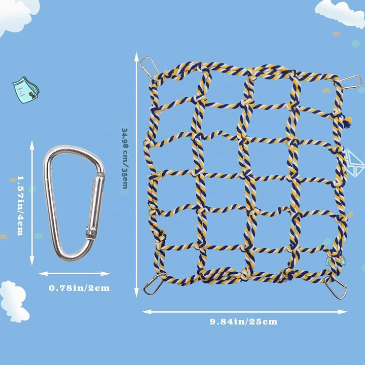 2er Pack Farbiges Kletternetz für Vögel und Kleintiere, Ratten-Kletternetz, Hängende Hängematte, Vog