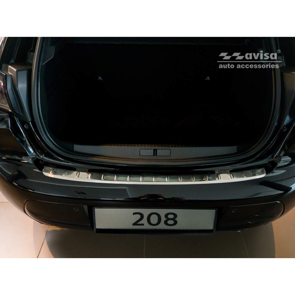 Avisa Edelstahl Heckstossstangenschutz kompatibel mit Peugeot 208 II HB 5-türer 2019- 'Ribs'