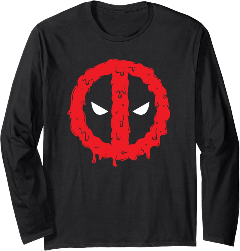 Marvel Deadpool Logo Melting Paint Drip Langarmshirt
